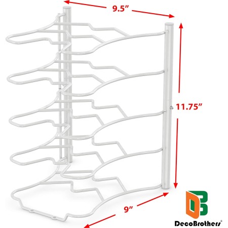 DecoBros - Estante organizador de sartenes para encimera de cocina, bronce