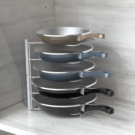 DecoBros - Estante organizador de sartenes para encimera de cocina, bronce