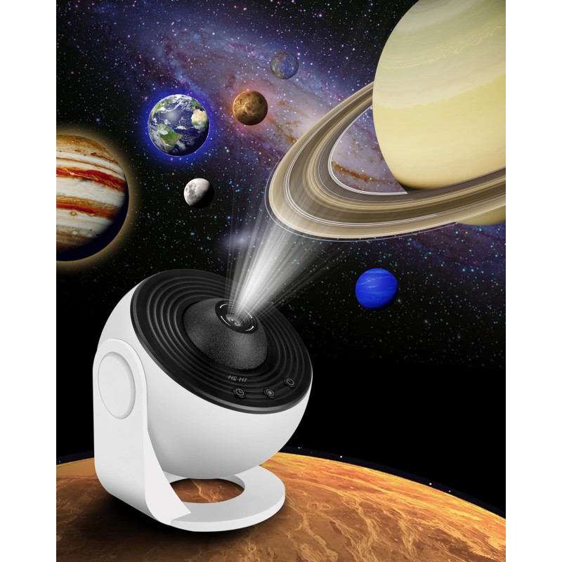 Proyector de estrellas y planetario – Proyector espacial y proyector de  galaxias – 12 discos de película, imagen HD, rotación de 360° – Luz  nocturna