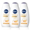 NIVEA Gel de baño refrescante de bayas silvestres e hibisco con suero nutritivo, botella de 20 onzas líquidas