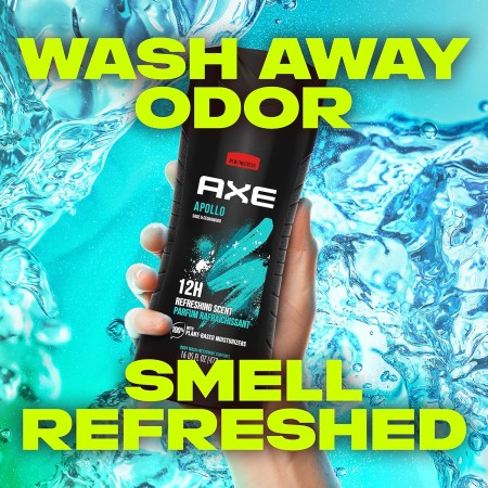 AXE Apollo - Gel de ducha para hombre, para una frescura de larga duración, fragancia de salvia y madera de cedro, con