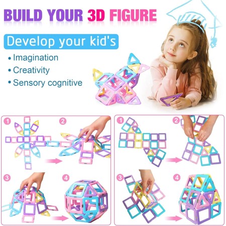 Juguetes magnéticos de azulejos para niños de 3, 4, 5, 6, 7, 8 años o más, juego de construcción de bloques de castillo