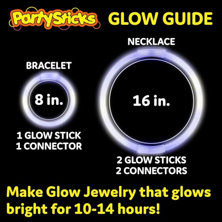 Glow Sticks - Paquete de 400 unidades de 8 pulgadas que brillan en la oscuridad, palos de luz, collares y pulseras brillantes