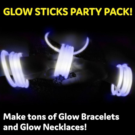 Glow Sticks - Paquete de 400 unidades de 8 pulgadas que brillan en la oscuridad, palos de luz, collares y pulseras brillantes