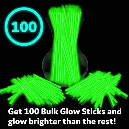 Glow Sticks - Paquete de 400 unidades de 8 pulgadas que brillan en la oscuridad, palos de luz, collares y pulseras brillantes