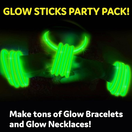 Glow Sticks - Paquete de 400 unidades de 8 pulgadas que brillan en la oscuridad, palos de luz, collares y pulseras brillantes