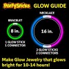 Glow Sticks - Paquete de 400 unidades de 8 pulgadas que brillan en la oscuridad, palos de luz, collares y pulseras brillantes