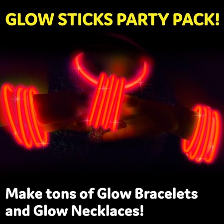 Glow Sticks - Paquete de 400 unidades de 8 pulgadas que brillan en la oscuridad, palos de luz, collares y pulseras brillantes