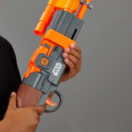 NERF Star Wars Amban Phase-Pulse Blaster, The Mandalorian, Scope, 10 dardos oficiales de élite, carga de nalgas, 50.25 pulgadas