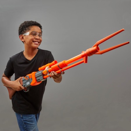 NERF Star Wars Amban Phase-Pulse Blaster, The Mandalorian, Scope, 10 dardos oficiales de élite, carga de nalgas, 50.25 pulgadas