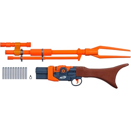 NERF Star Wars Amban Phase-Pulse Blaster, The Mandalorian, Scope, 10 dardos oficiales de élite, carga de nalgas, 50.25 pulgadas