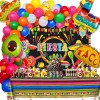 97 piezas de decoraciones mexicanas para fiestas de cumpleaños para niños, niñas y adultos, kit de guirnalda de arco de globos,