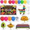 97 piezas de decoraciones mexicanas para fiestas de cumpleaños para niños, niñas y adultos, kit de guirnalda de arco de globos,