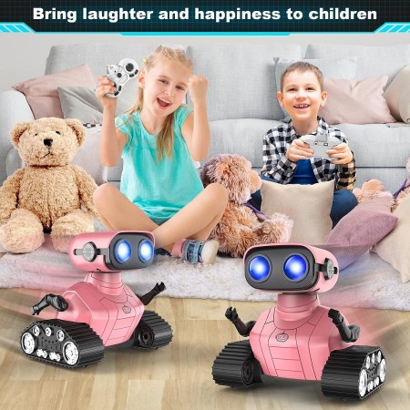 Hamourd Juguetes robóticos - Juguetes para niños, robots RC recargables, juguete de control remoto con demostración automática,