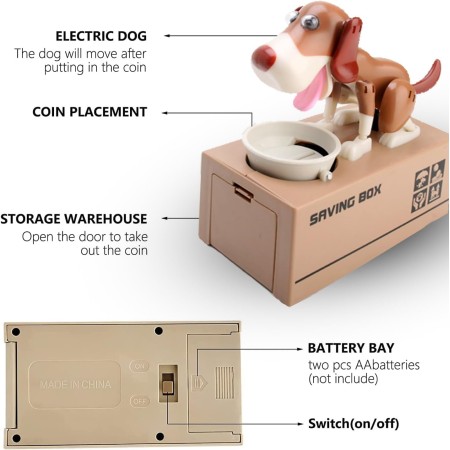 Juguete caja de dinero, come monedas robótico My Dog Piggy Bank por Liberty Imports