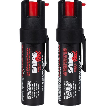 SABRE RED Compact Pepper Spray, Max Police Strength OC Spray with UV Dye, Compact Belt Clip For Easy Carry & Fast Access,