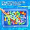 TOY Life Juego de pesca magnético para niños de 3 a 5 años con 4 cañas de pesca para niños, juguetes de pesca magnéticos para