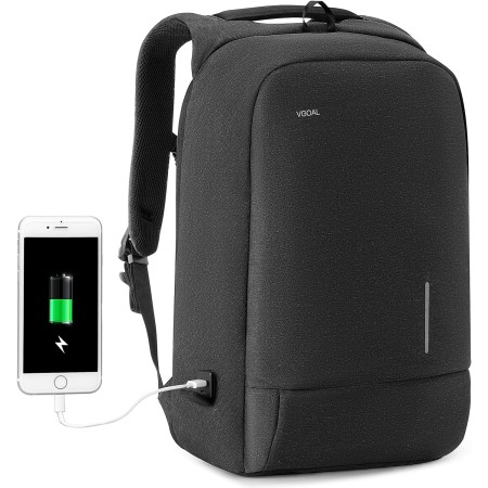 VGOAL Mochila para laptop de 13.3 pulgadas con bloqueo TSA y puerto de carga USB, aprobada por vuelo, mochila de negocios de