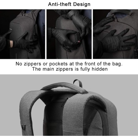 VGOAL Mochila para laptop de 13.3 pulgadas con bloqueo TSA y puerto de carga USB, aprobada por vuelo, mochila de negocios de