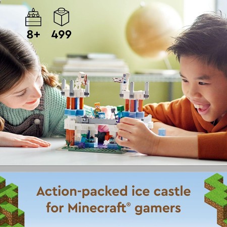 LEGO Minecraft The Ice Castle 21186 - Juego de juguetes de construcción para niños, niñas y niños a partir de 8 años (499