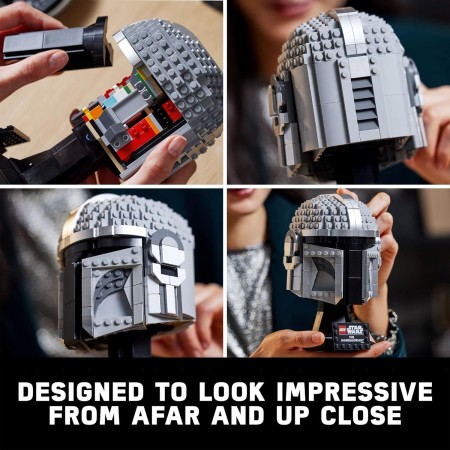 LEGO Star Wars The Mandalorian Helmet 75328 Kit de modelo para construir, juego de decoración coleccionable para adultos,