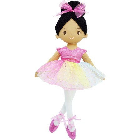 June Garden Bailarina Princesa Polina de 16 pulgadas – Muñeca suave de peluche – Traje rosa – Regalo para niñas pequeñas