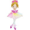 June Garden Bailarina Princesa Polina de 16 pulgadas – Muñeca suave de peluche – Traje rosa – Regalo para niñas pequeñas