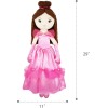 June Garden Bailarina Princesa Polina de 16 pulgadas – Muñeca suave de peluche – Traje rosa – Regalo para niñas pequeñas