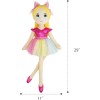 June Garden Bailarina Princesa Polina de 16 pulgadas – Muñeca suave de peluche – Traje rosa – Regalo para niñas pequeñas