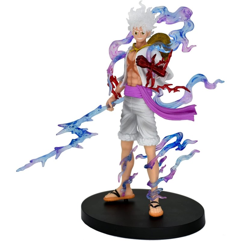 MASEKE One Piece Luffy Gear 5 Figura Anime Colección Modelo Muñeca Juguete Decoración Regalo (Blanco)